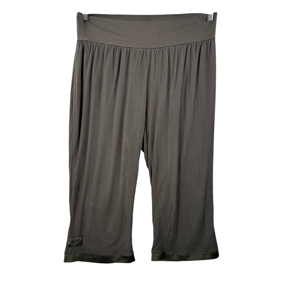 Faceplant Dreamwear Bamboo Pajama Pants sz L Gray Rayon cropped lounge